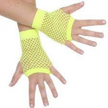Gloves Short Fishnet Yellow BUY